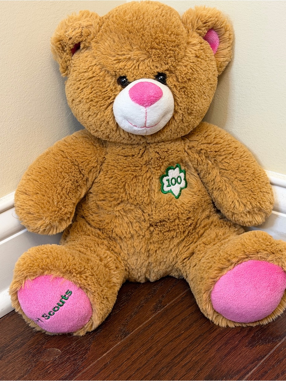Build-A-Bear Girl Scouts 100th Anniversary Teddy Bear Plush Brown Pink